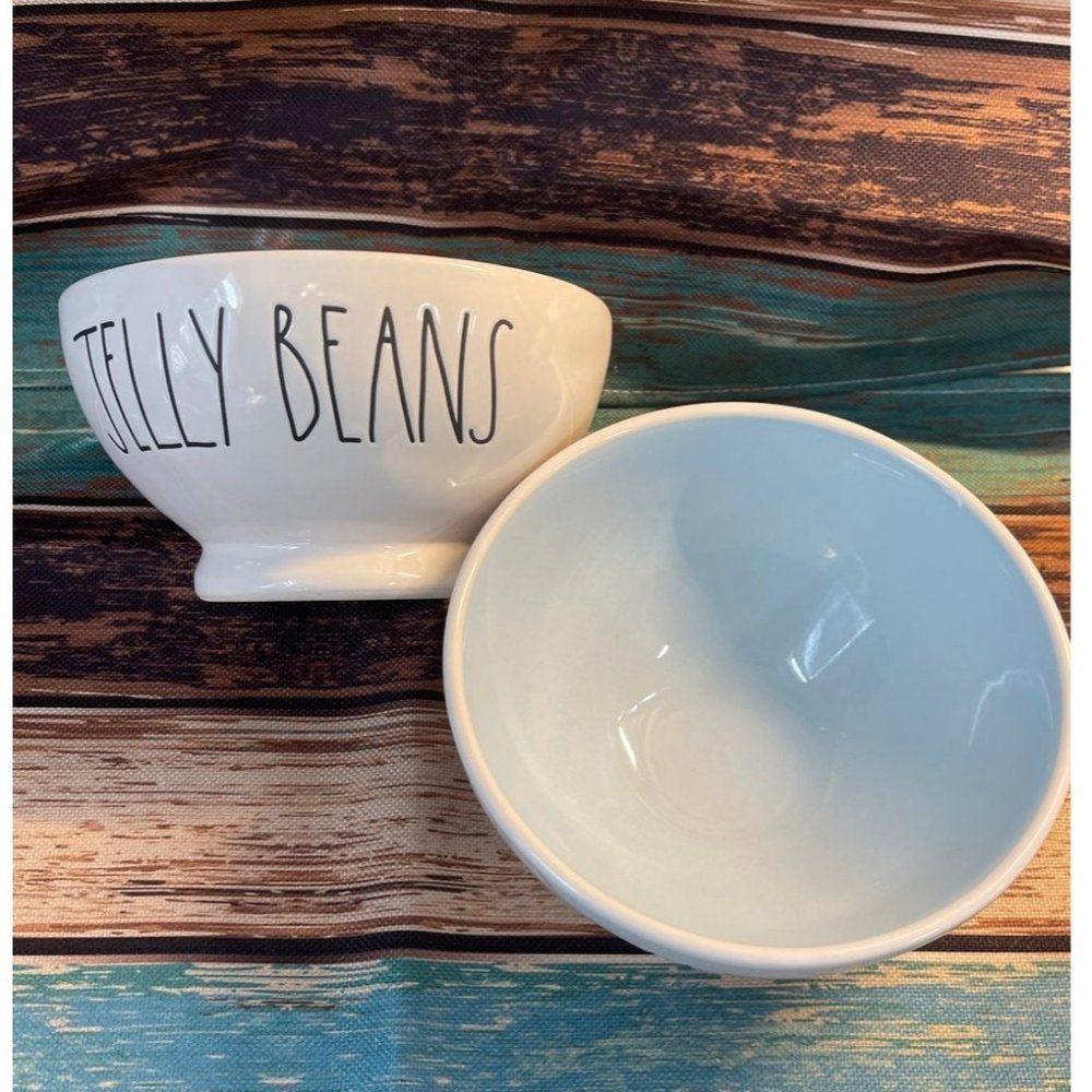 Rae Dunn Set 2 Jelly Bean Bowls Blue interior